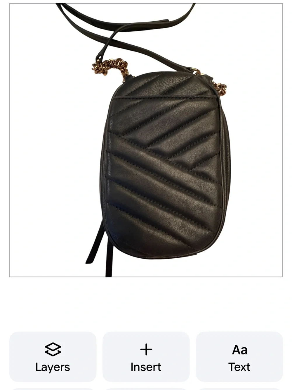 Tory Burch Quilted Black Leather Kira Chevron Crossbody Bag